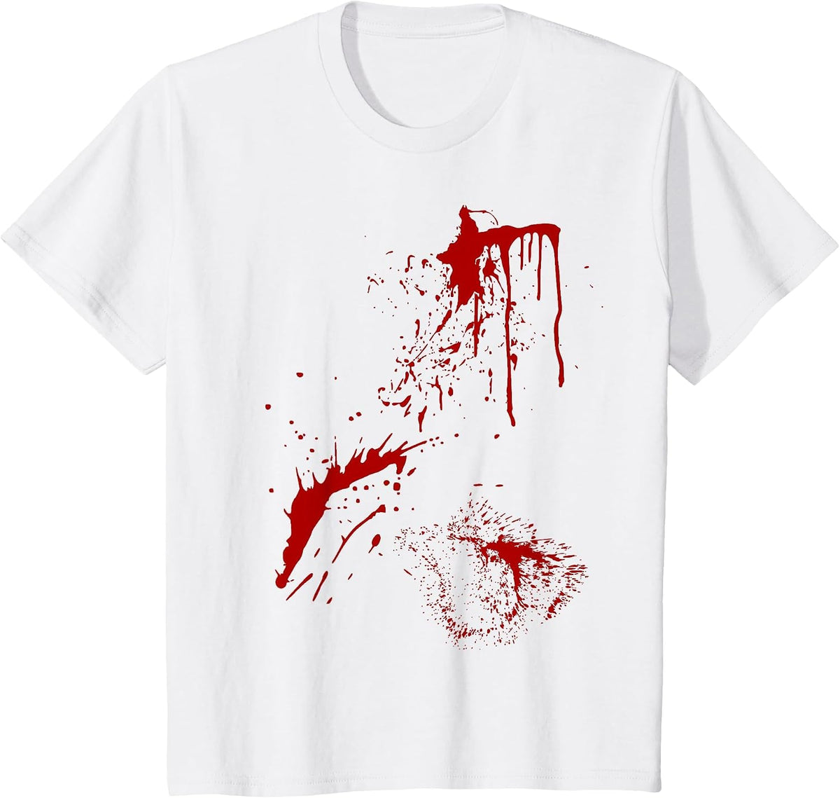 Blood Splatter Halloween Fake Bloody Spatter Zombie Victim T-Shirt - White