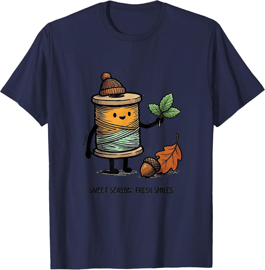 Sweet Season Fresh Smiles Funny Dental Hygienist Oral T-Shirt - Navy Blue