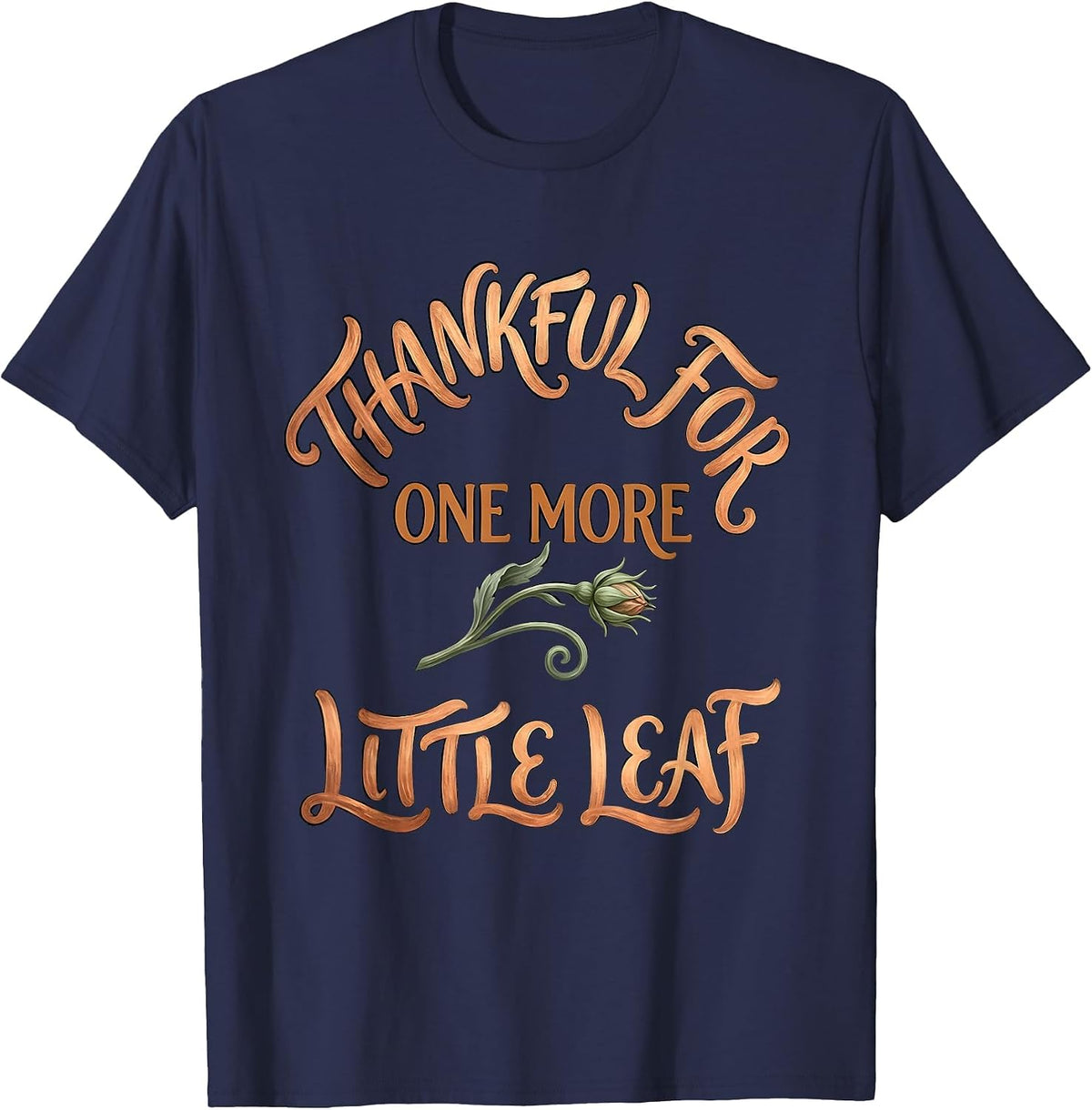 Thankful For One More Little Leaf Boho Dad T-Shirt - Navy Blue
