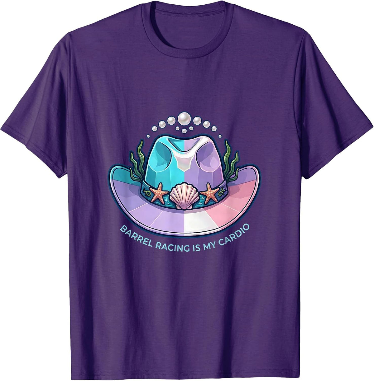 Men's Barrel Racing Is My Cardio Rodeo Design T-Shirt - Purple