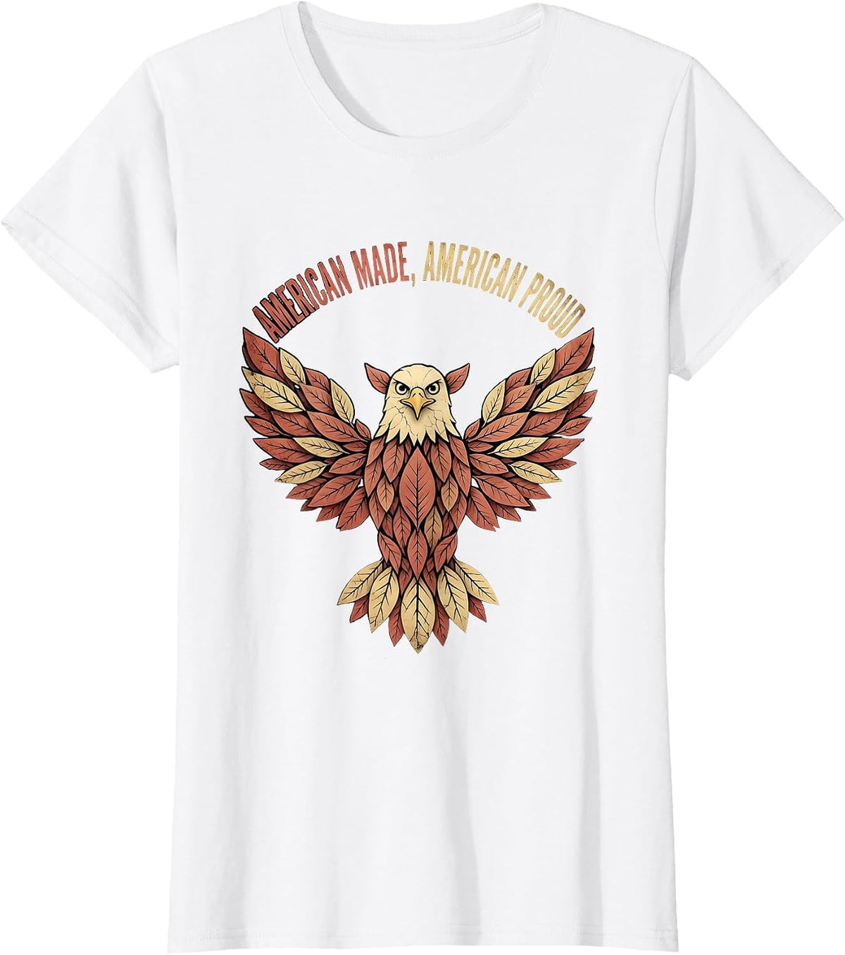 American Made American Proud Patriotic Design T-Shirt - White