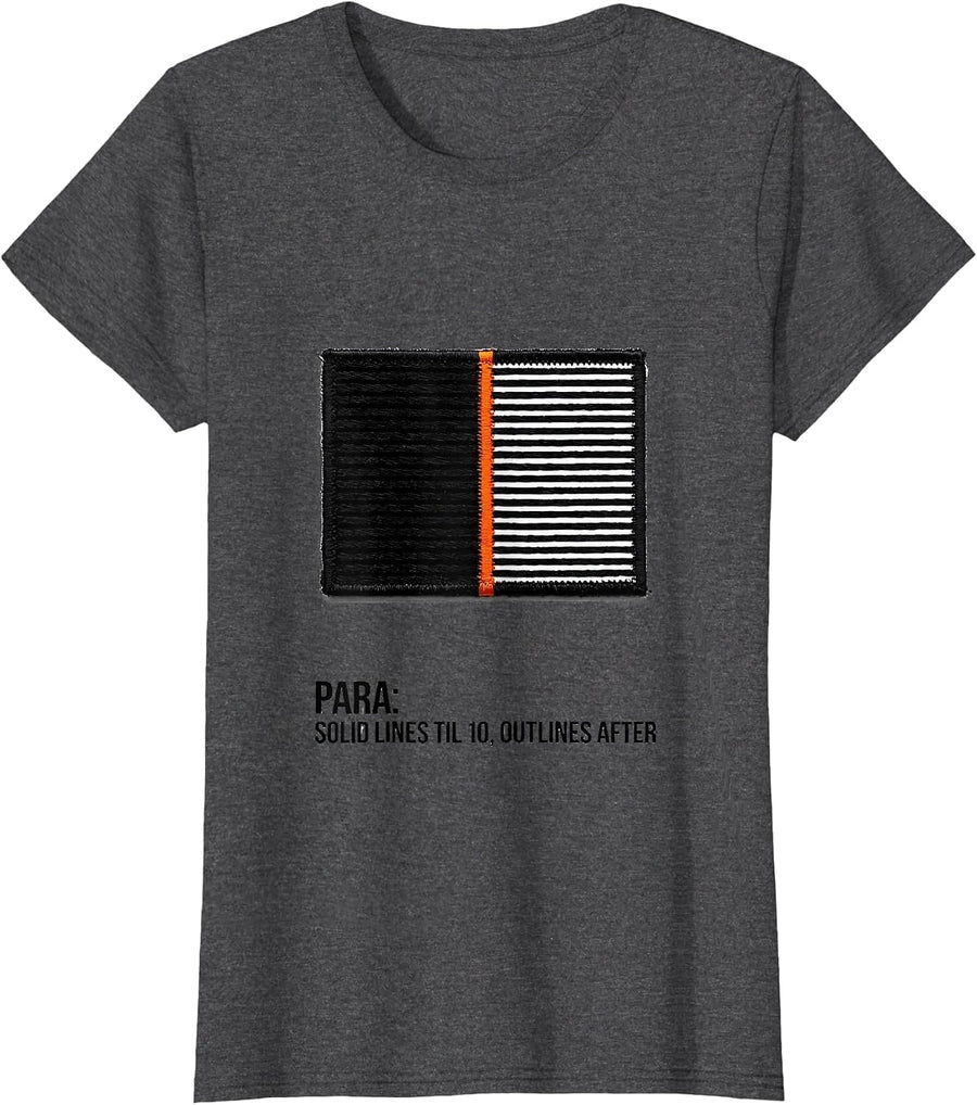 Women's Para Solid Lines Til 10 Outlines After Funny T-Shirt - Dark Heather Grey