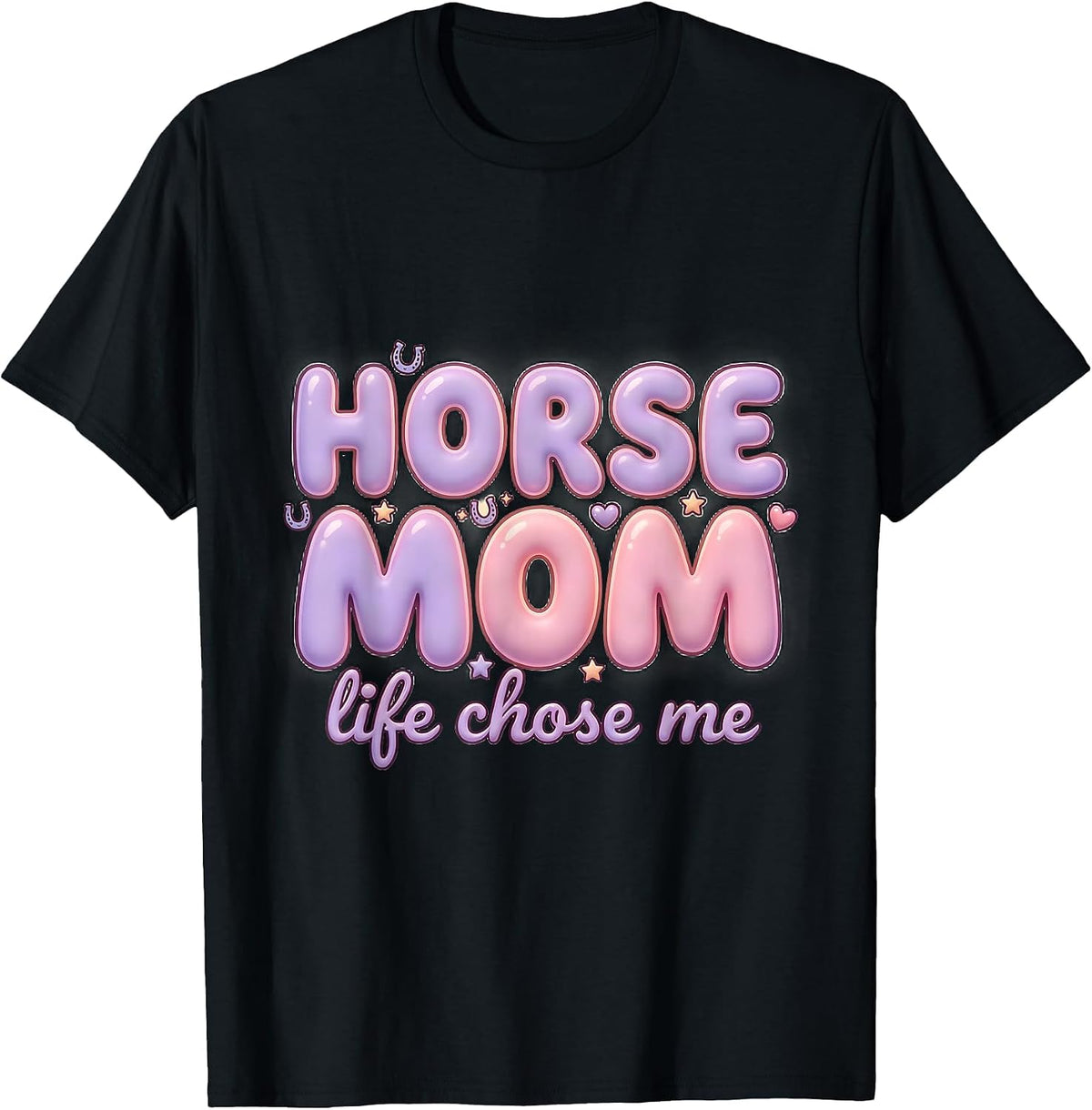 Men's Horse Mom Life Chose Me Equestrian Design T-Shirt - Black