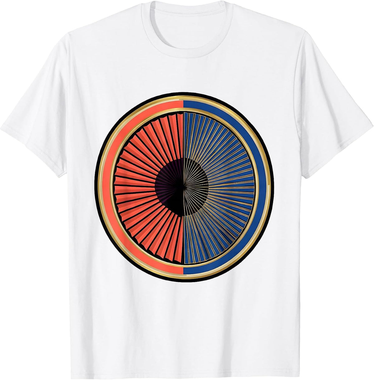 Men's Showgirl Mid-Twirl Fan Spread Graphic Design T-Shirt - White