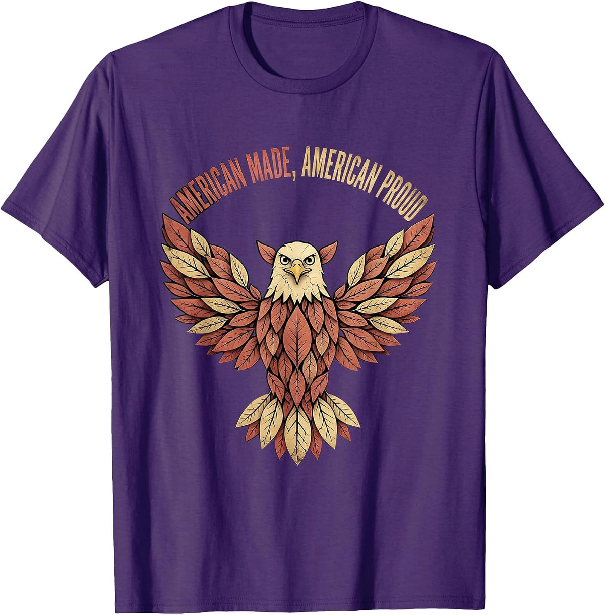 American Made American Proud Patriotic Design T-Shirt - Purple