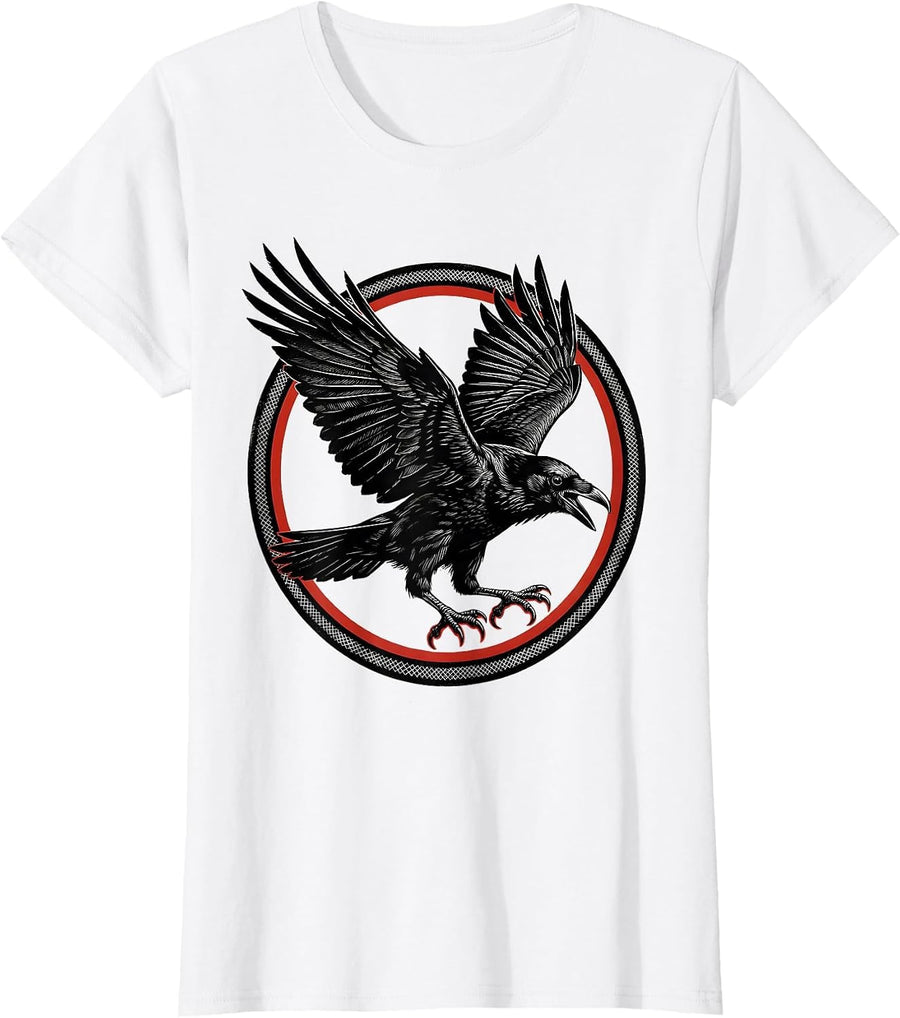 Women's Crow Mid-Dive Talons Extended Illustration T-Shirt - White