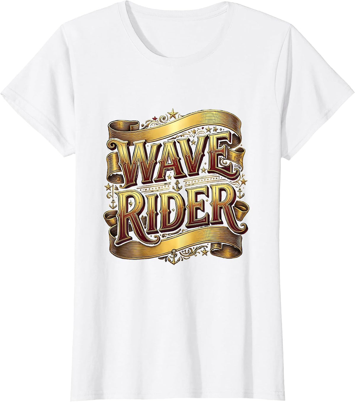 Wave Rider Beach Surf Graphic Design for Men T-Shirt - White