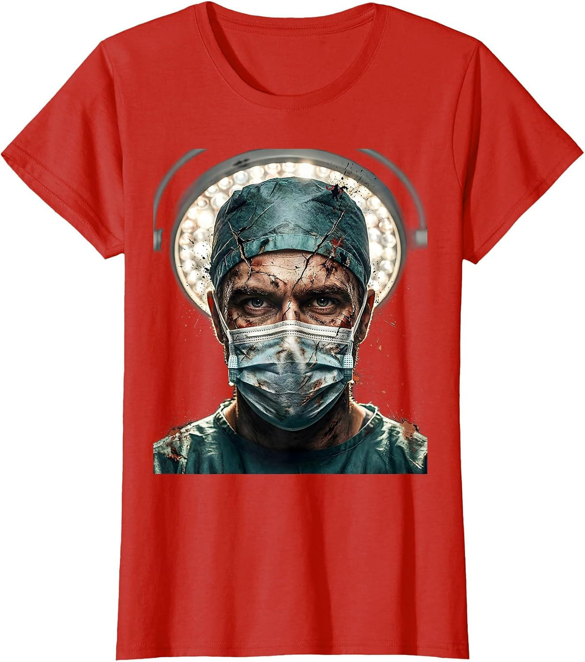 Women's Surgeon Under Operating Light Emergency Graphic T-Shirt - Red