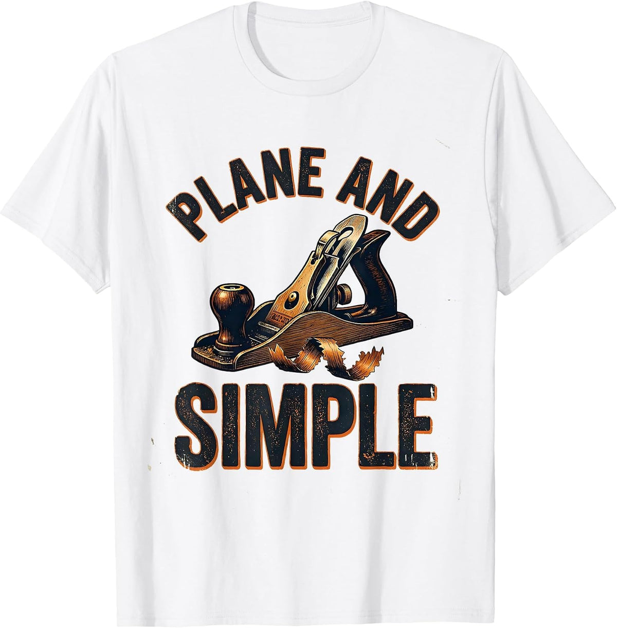 Men's Plane And Simple Vintage Carpenter Dad Humor Woodworking T-Shirt - White