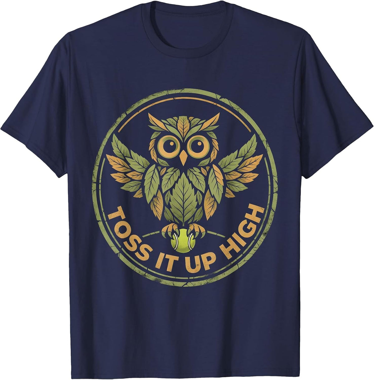 Toss It Up High Tennis Graphic Design T-Shirt - Navy Blue