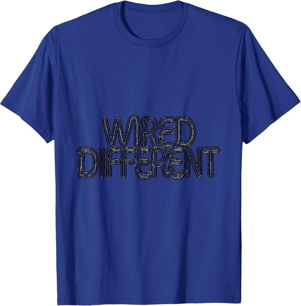 Wired Different Line Art Autism ADHD Neurodiversity T-Shirt - Royal Blue