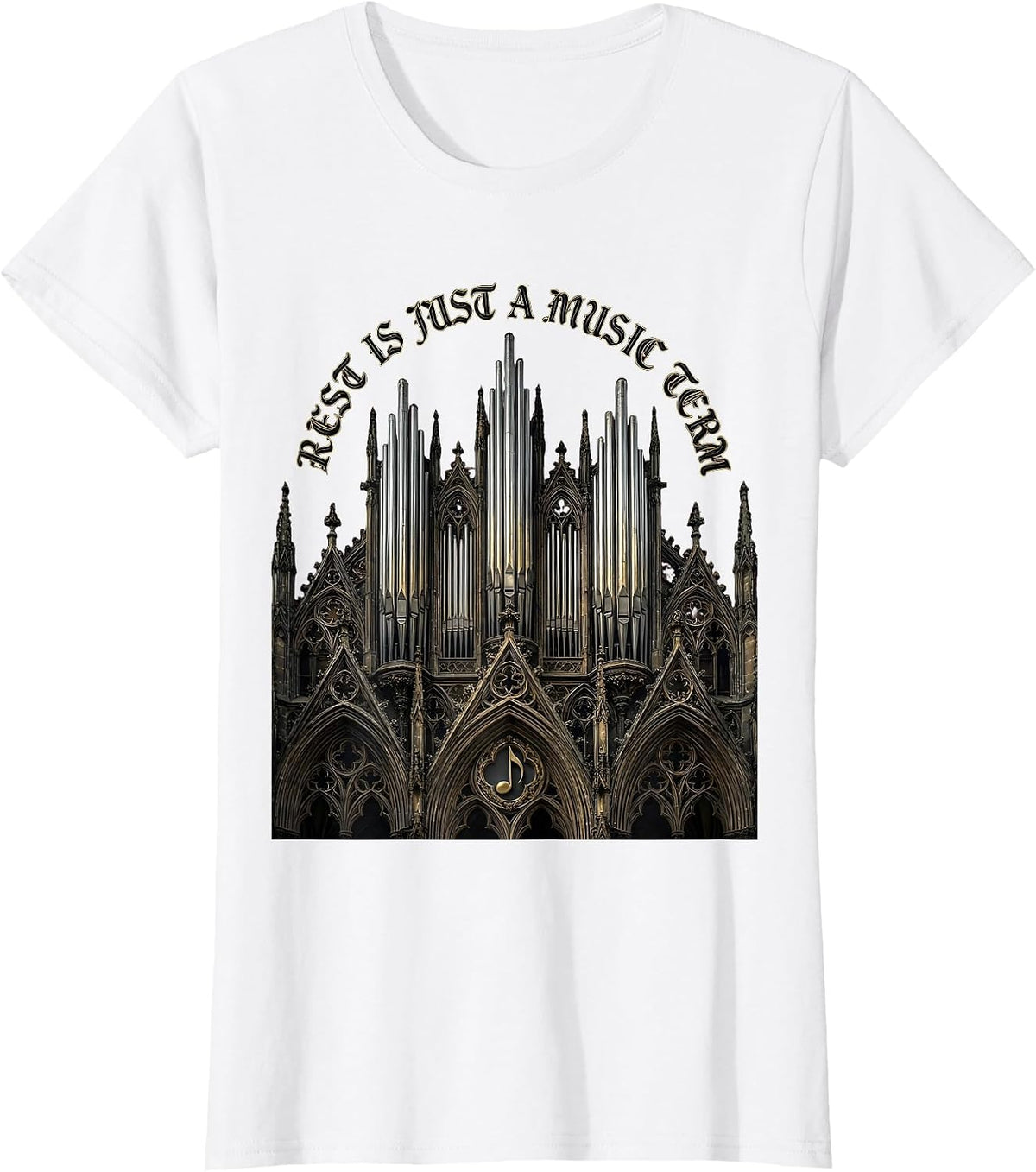 Rest Is Just a Music Term Music Teacher Design T-Shirt - White