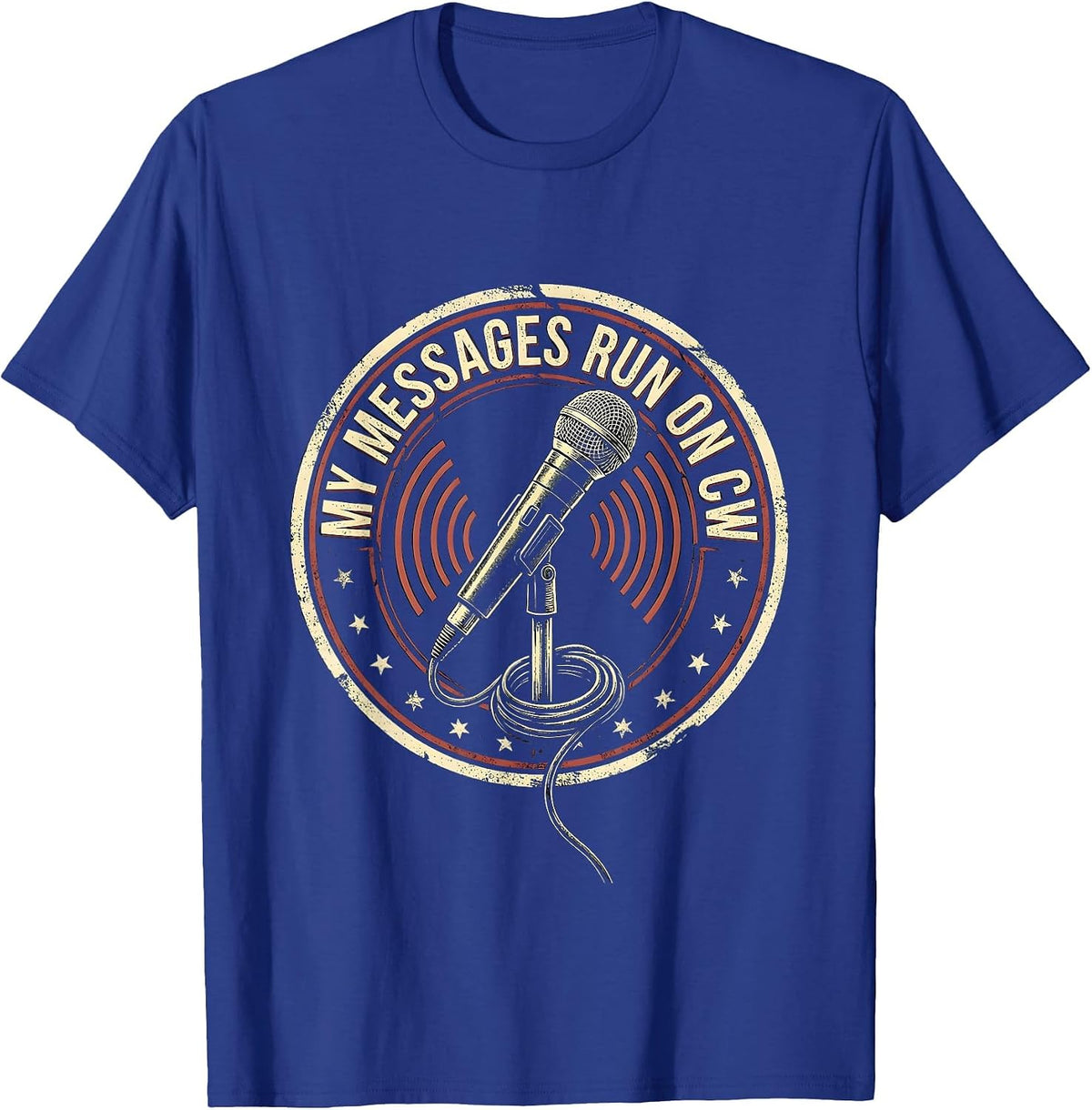Men's My Messages Run On CW Funny Ham Radio Operator Hobbyist T-Shirt - Royal Blue