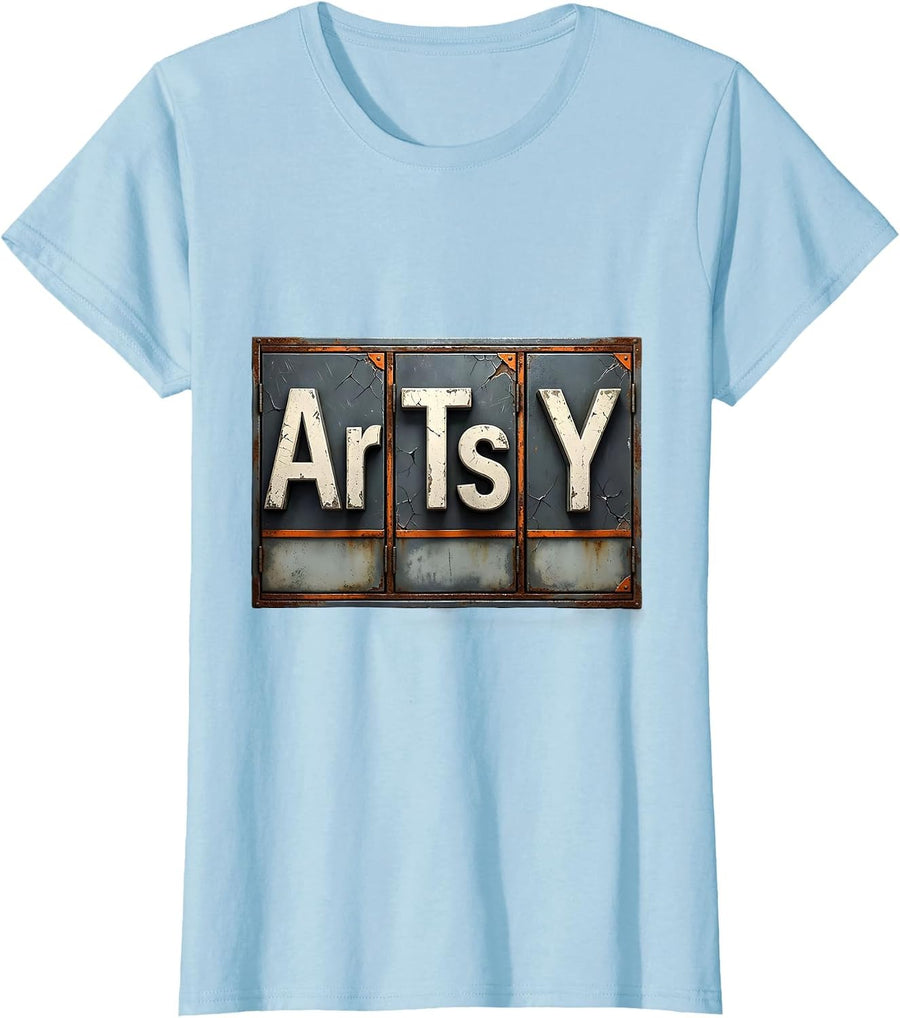 Women's ArTsY Distressed Chemistry Pun Humor Science Enthusiast Gift T-Shirt - Baby Blue