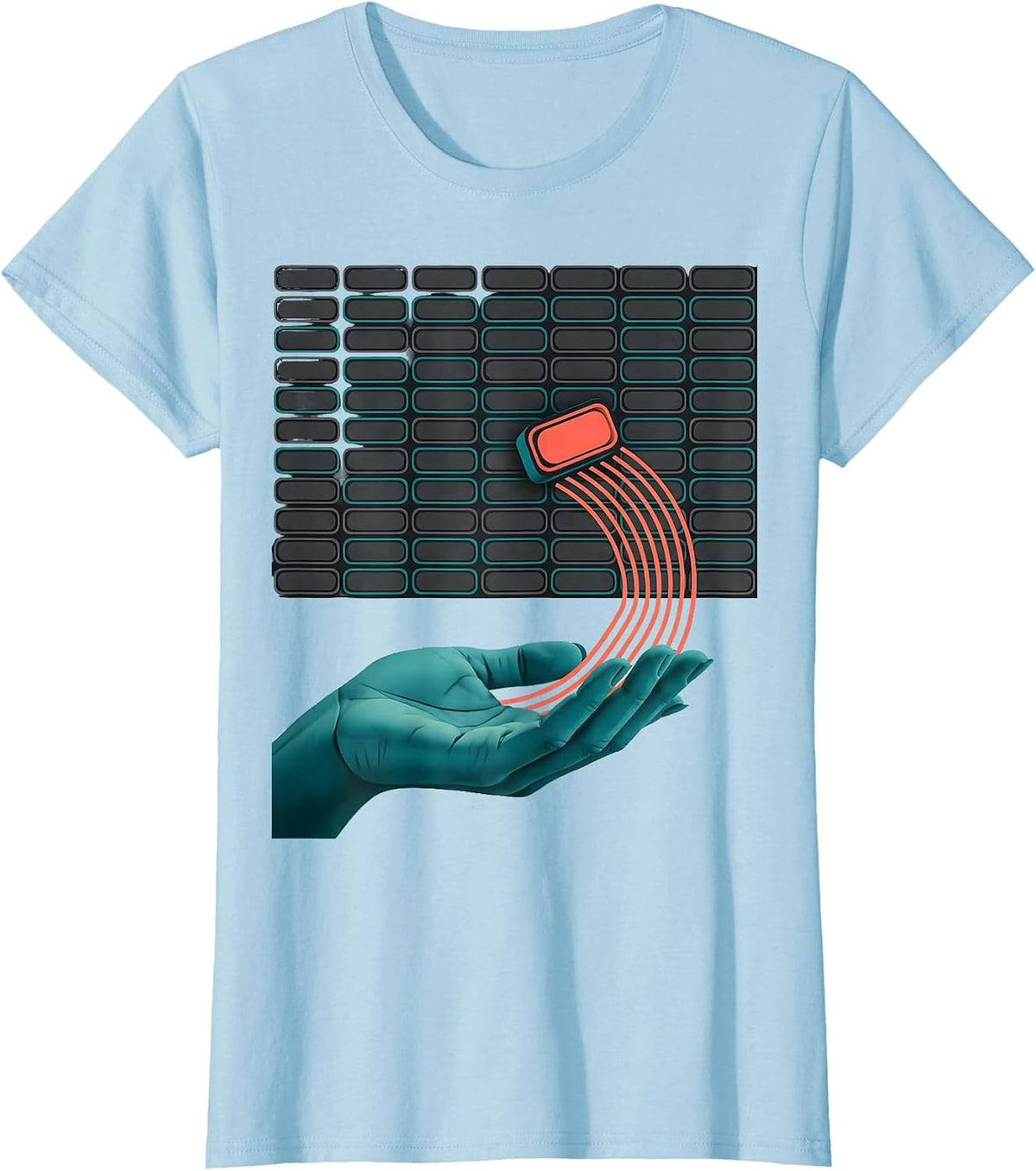 Women's Midcentury AAC Communication Modules SLP Teacher Support T-Shirt - Baby Blue