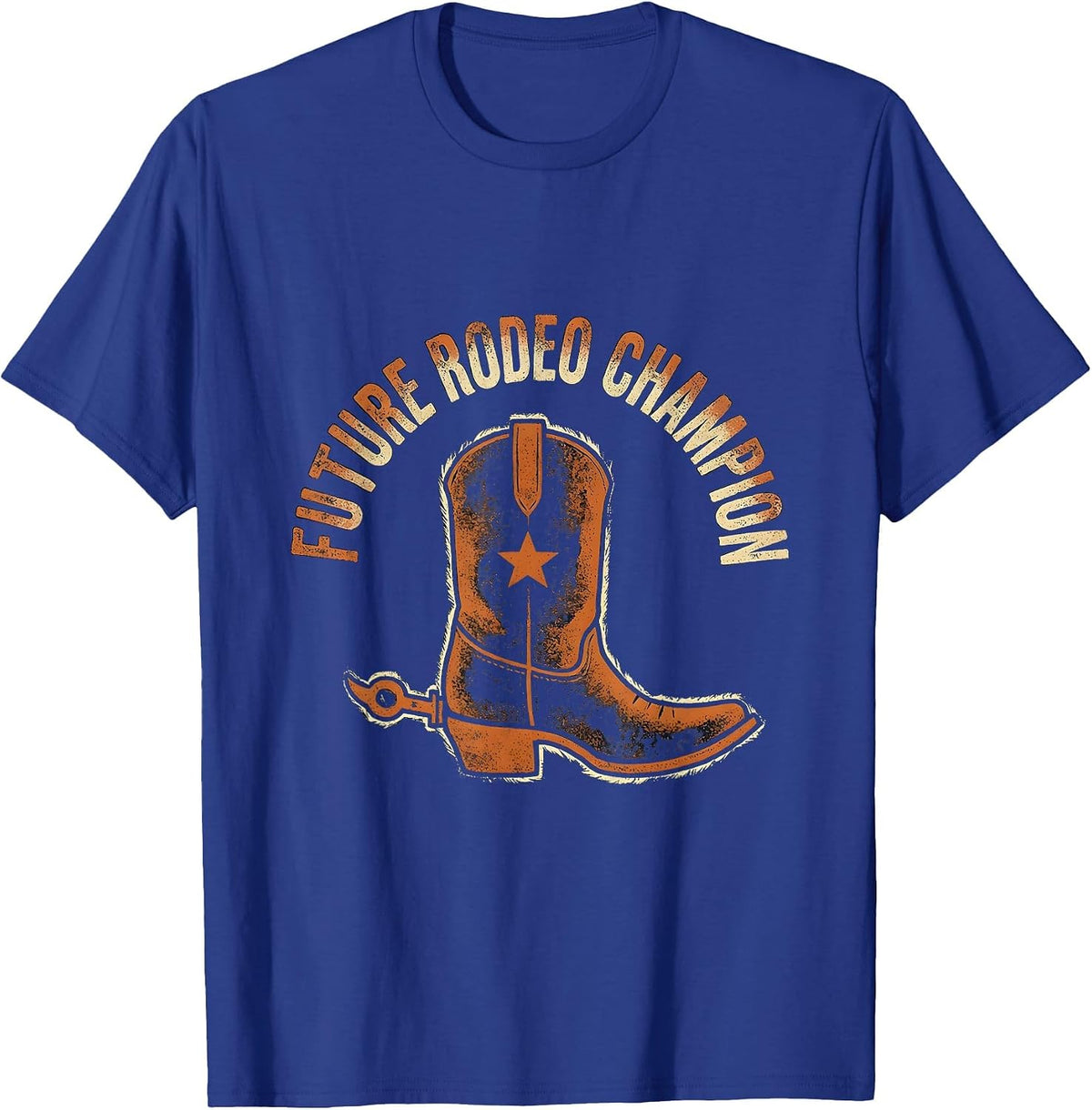 Future Rodeo Champion Kids Western Design T-Shirt - Royal Blue