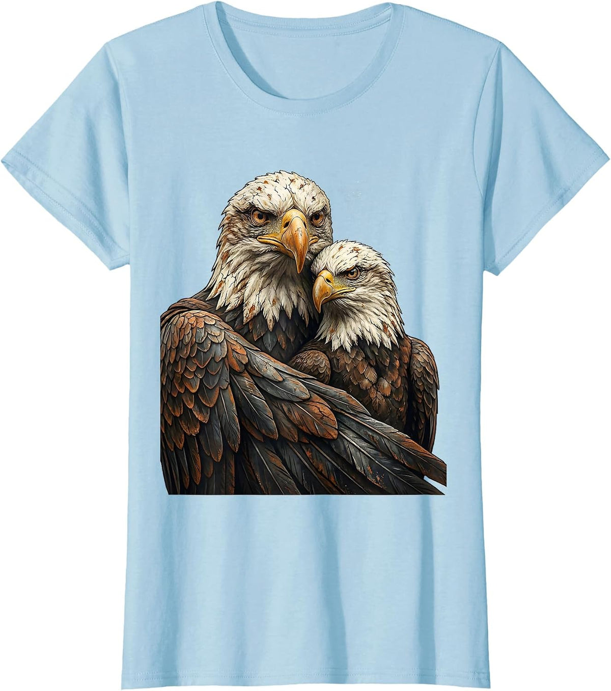 Bald Eagle Family Vintage Distressed Mascot Pride T-Shirt - Baby Blue