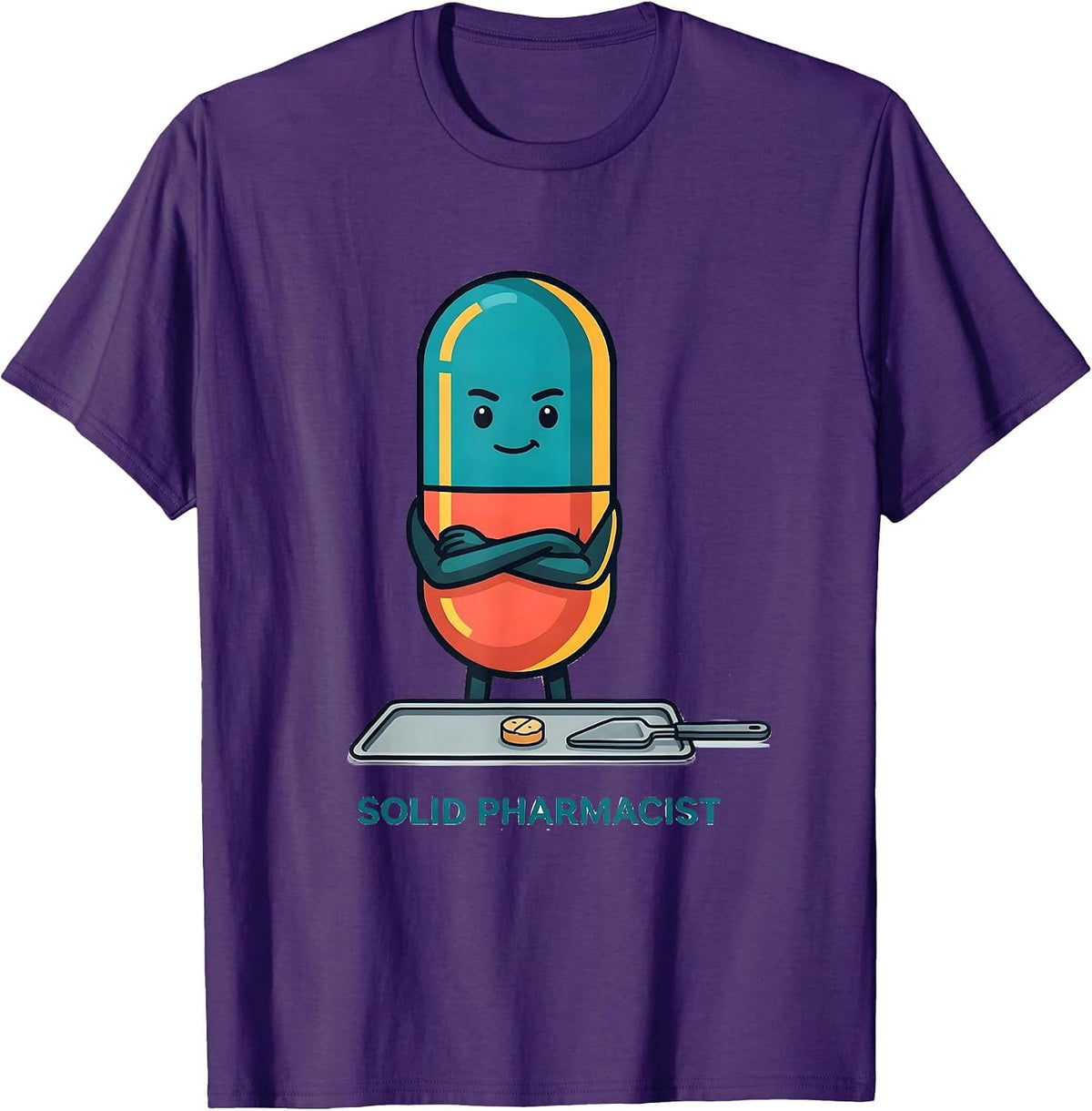 Solid Pharmacist Funny Pharmacy Technician Crew Gift T-Shirt - Purple