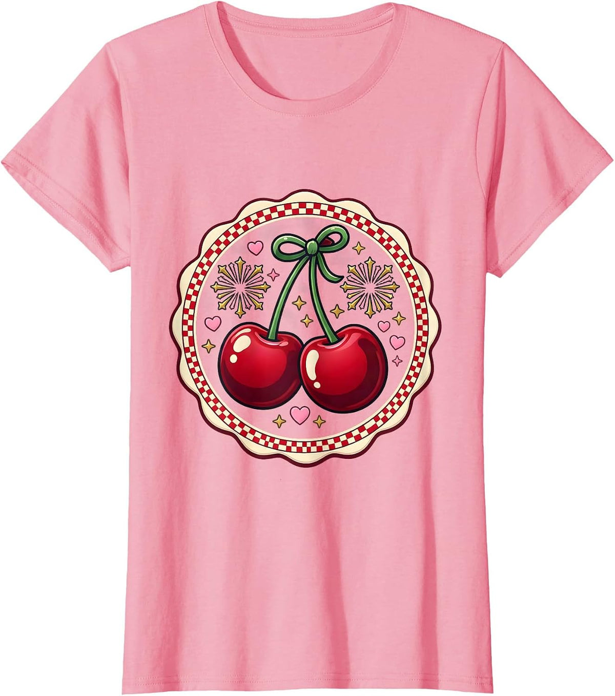 Women's Birthday Champagne Bottle Popping Fireworks Burst T-Shirt - Pink