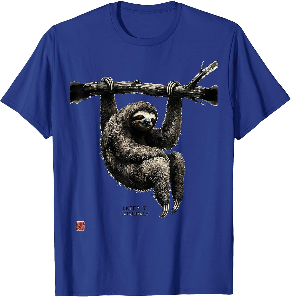 Men's I Keep It Leisurely Funny Sloth Lazy Humor Gift T-Shirt - Royal Blue