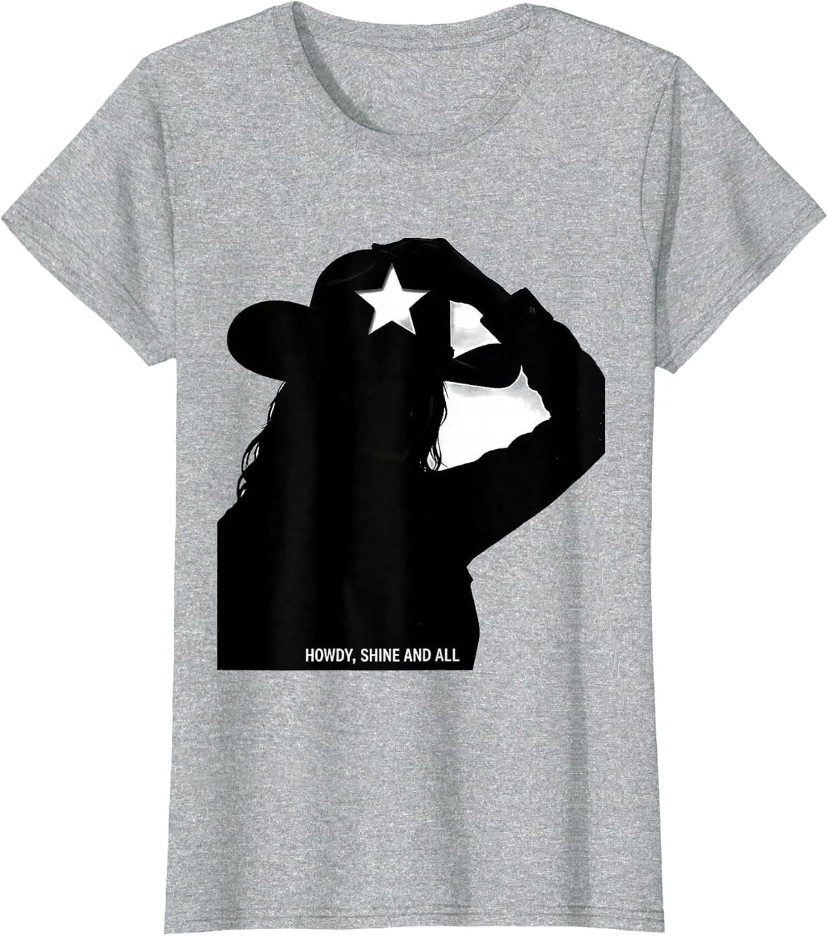 Howdy Shine and All Cowgirl Western Boots And Bling Pride T-Shirt - Heather Grey