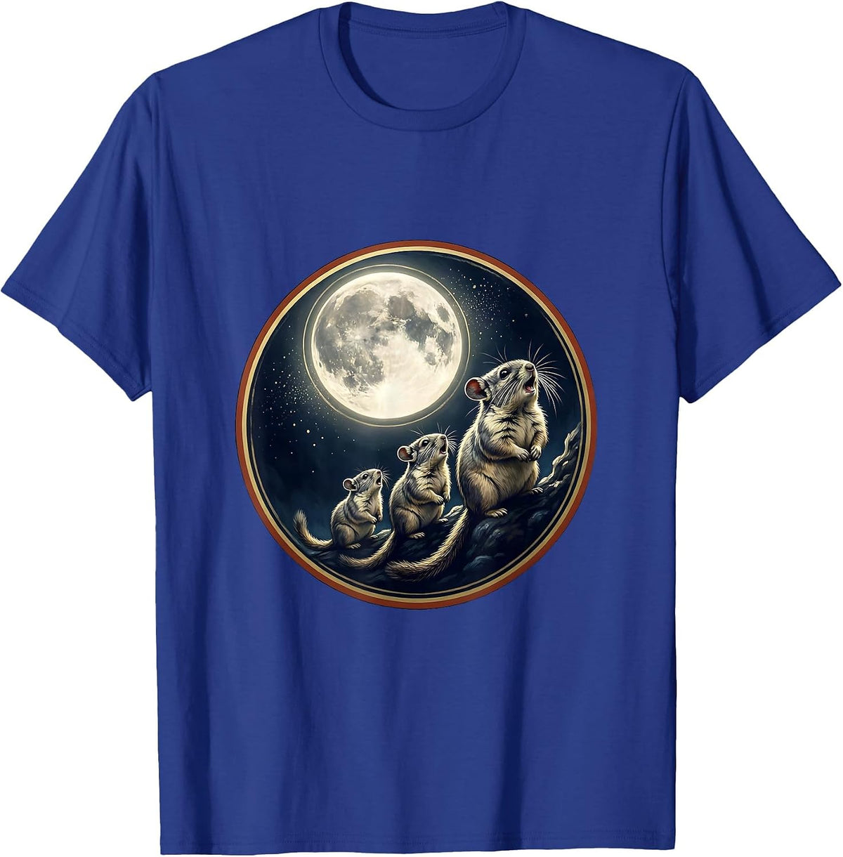 Sealed Chinchilla Moon Badge Funny Meme Parody T-Shirt - Royal Blue