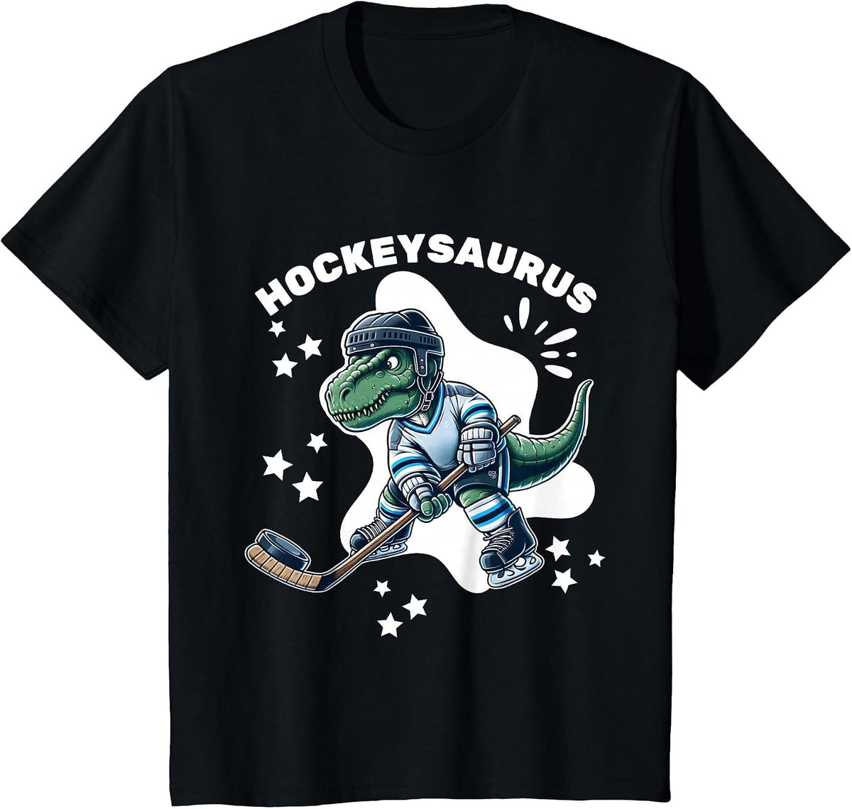 Hockeysaurus FunnyDinosaur Hockey Kids Hockey Boy T-Shirt - Black