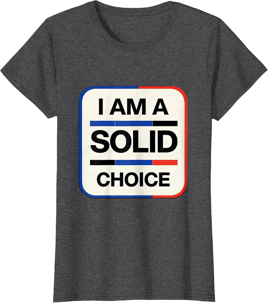 Women's I Am A Solid Choice Funny Chemistry Periodic Table Pun T-Shirt - Dark Heather Grey