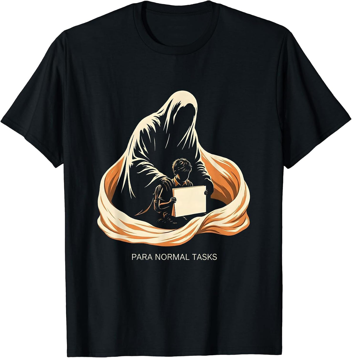 Men's Para Normal Tasks Ghost SpEd Paraprofessional Halloween T-Shirt - Black