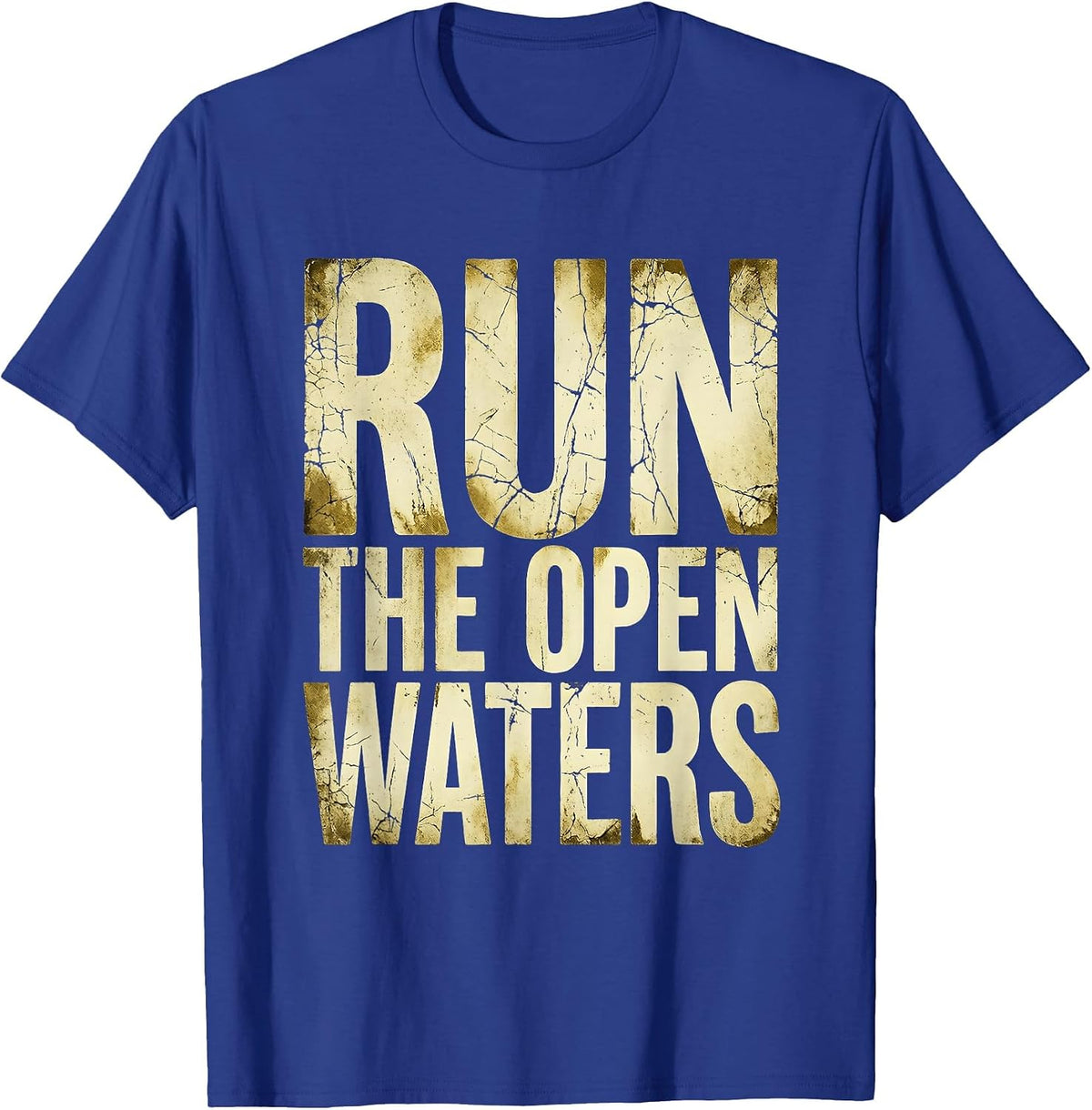 Run the Open Waters Navy Nautical Design T-Shirt - Royal Blue
