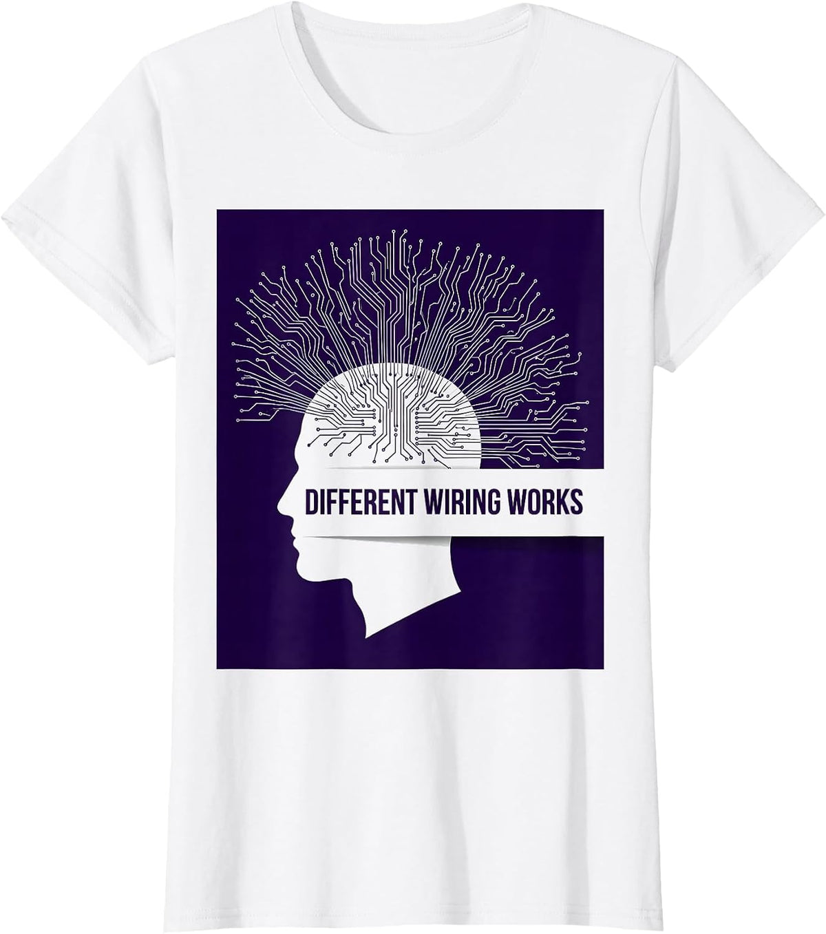 Different Wiring Works Neurodiversity Design T-Shirt - White