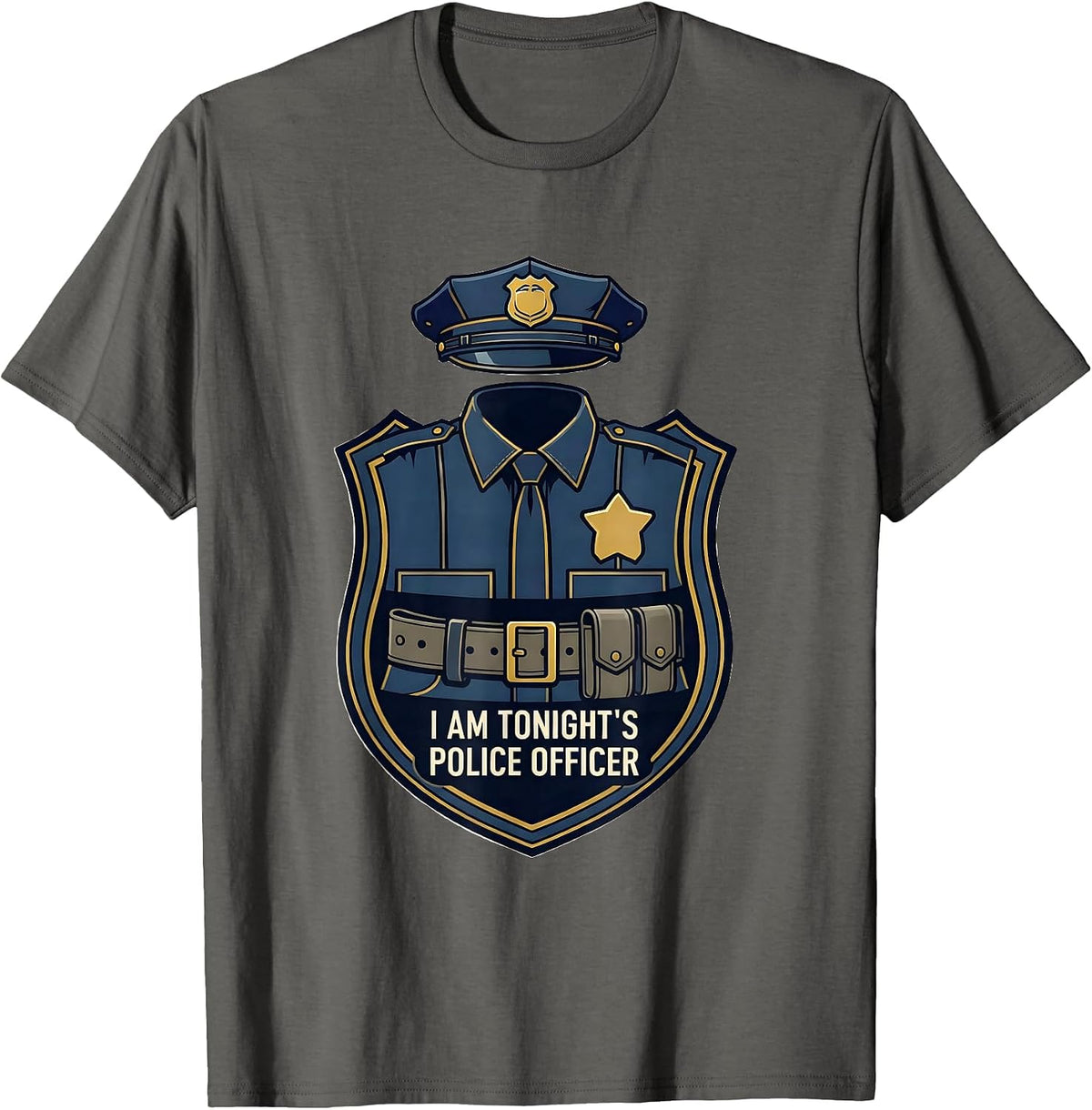 I Am Tonight's Police Officer Exploded View Technical T-Shirt - Asphalt Grey