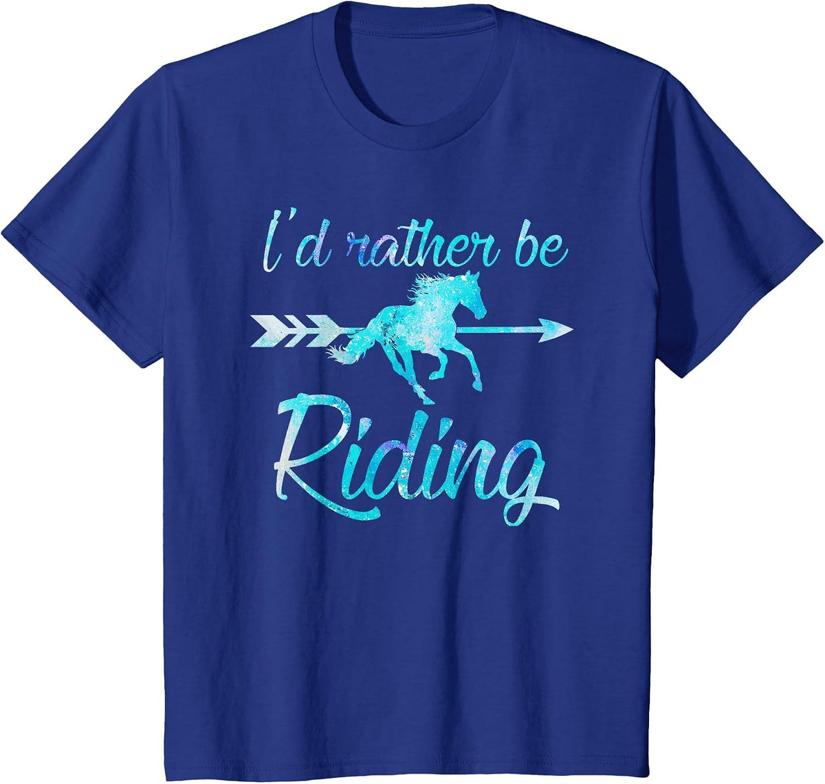 I'd Rather Be Riding Horse T-Shirt - Royal Blue