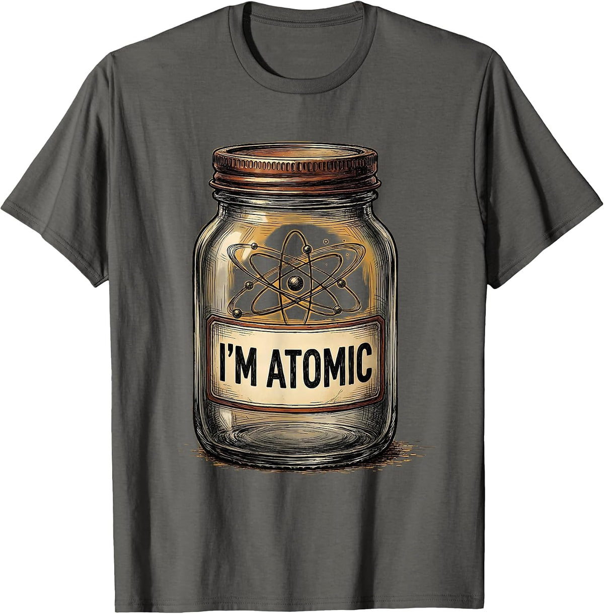 Men's I'm Atomic Funny Chemistry Science Teacher Physics Nerd Gift T-Shirt - Asphalt Grey