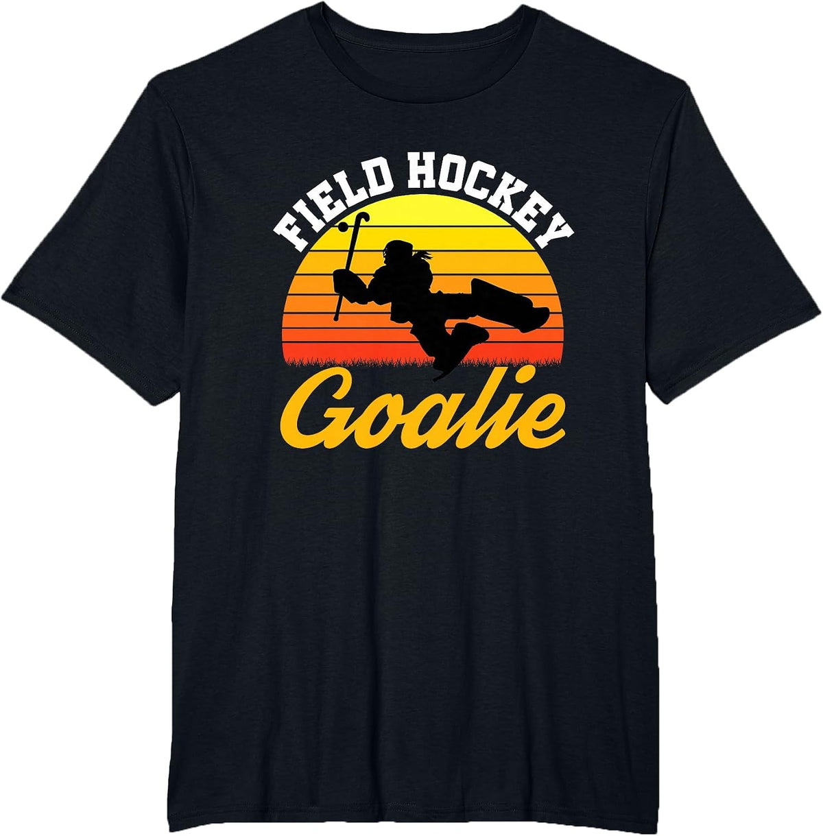 Retro Field Hockey Goalie T-Shirt - Black