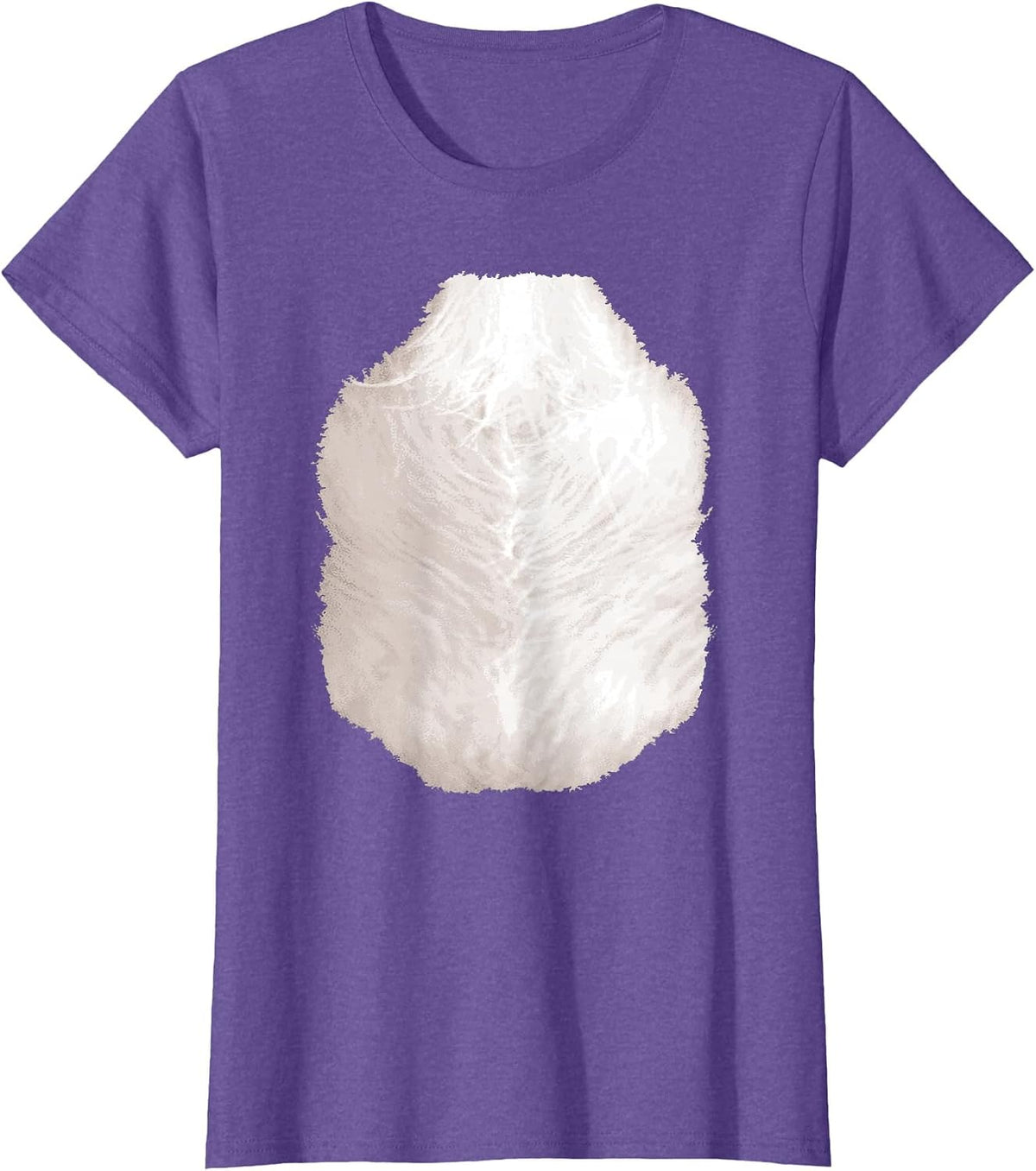 Skunk Hairy Belly Chest Hair Picture Halloween Costume Adult T-Shirt - Purple Heather