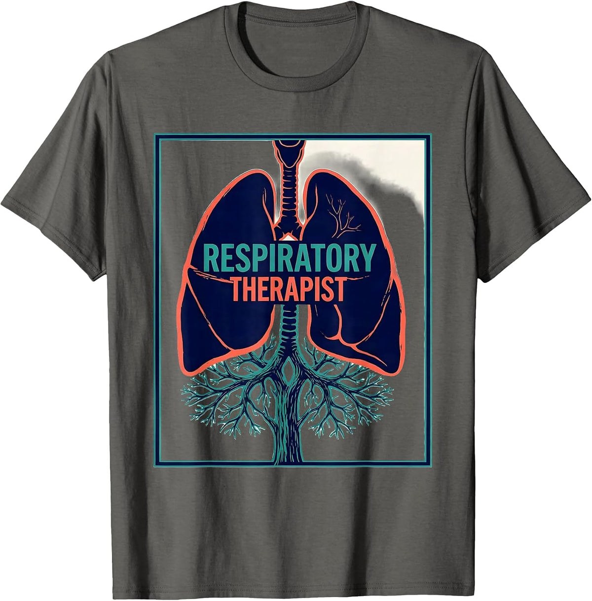 Men's Respiratory Therapist Screenprint Pulmonology RT Graduation T-Shirt - Asphalt Grey