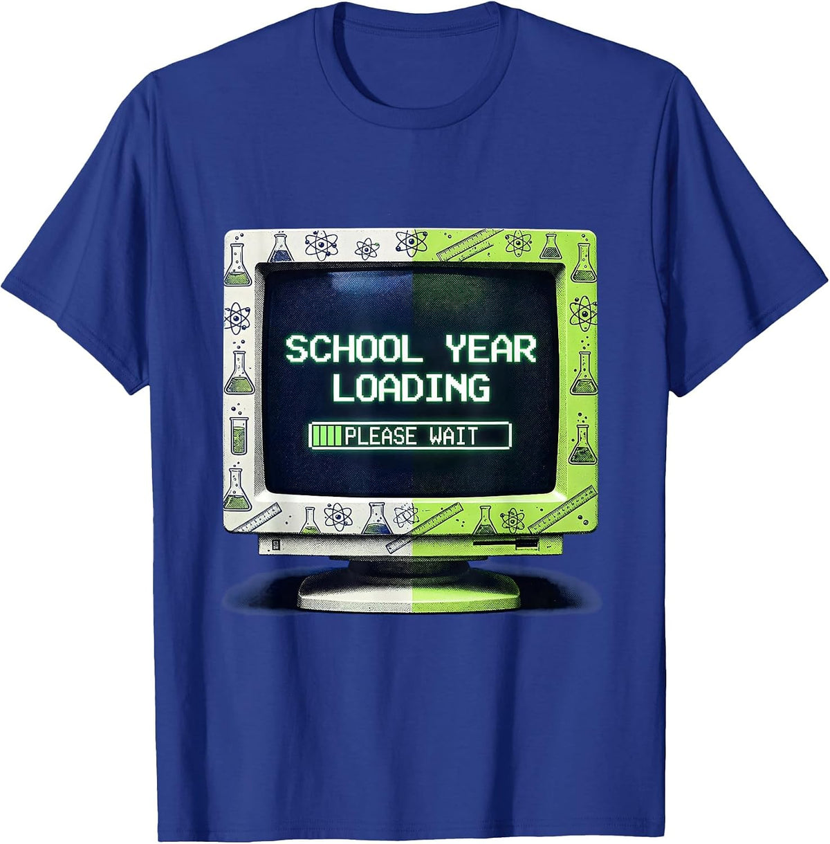 Back to School Science Teacher Loading Design T-Shirt - Royal Blue
