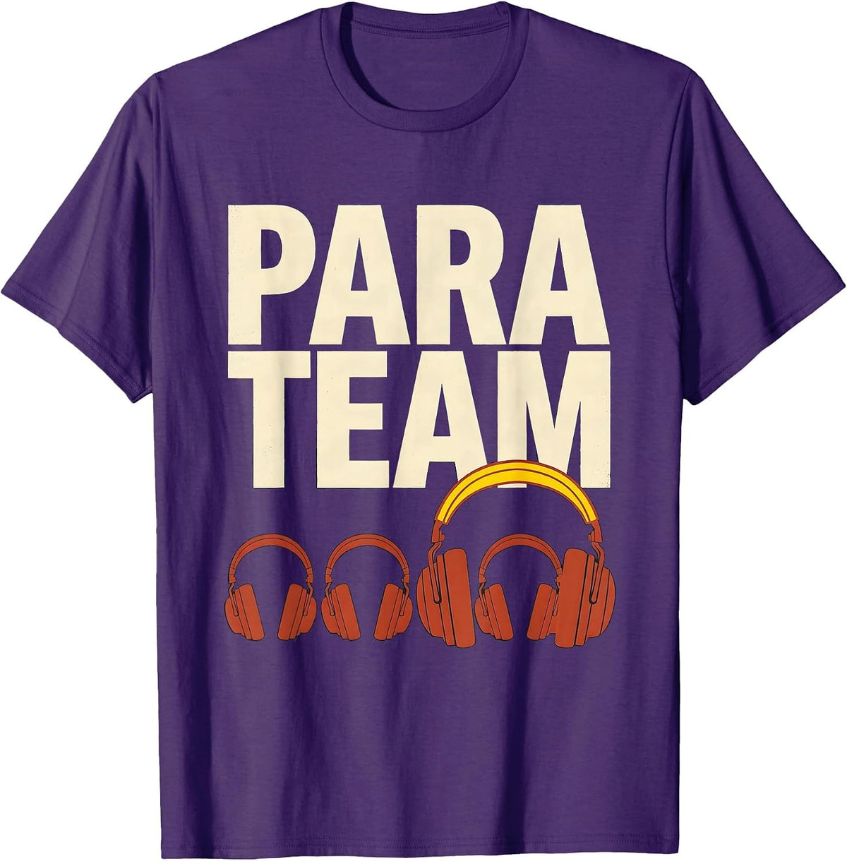 Para Team Screenprint Poster Paraprofessional Teacher T-Shirt - Purple