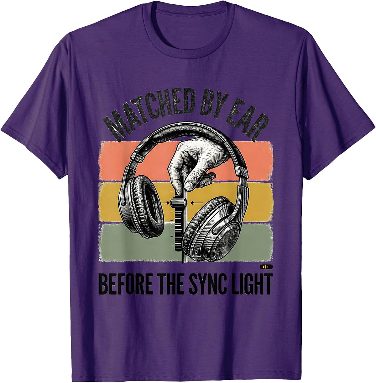 Matched By Ear Before The Sync Light Funny DJ Retro Vintage T-Shirt - Purple
