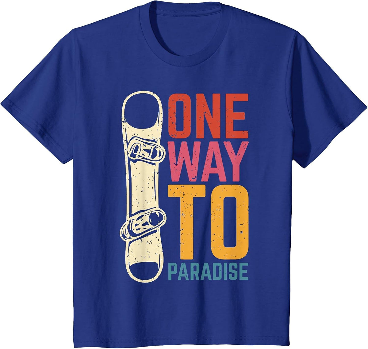 One Way to Paradise | Snowboard T-Shirt - Royal Blue