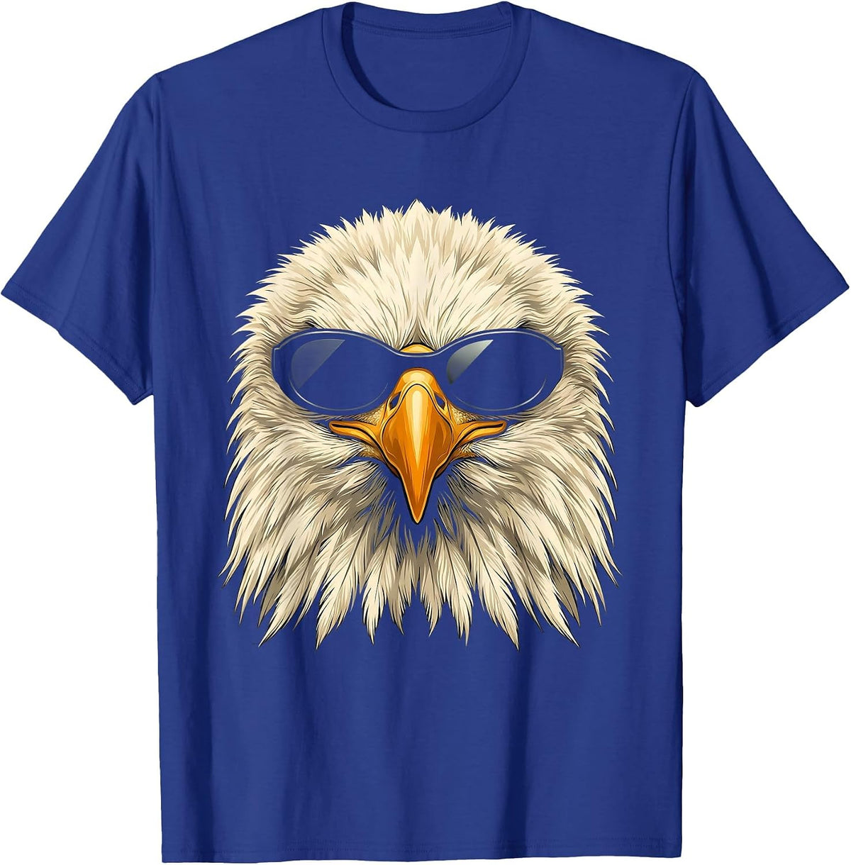 Men's Bald Eagle Sunglasses Novelty Mascot Funny Eagle Lover T-Shirt - Royal Blue