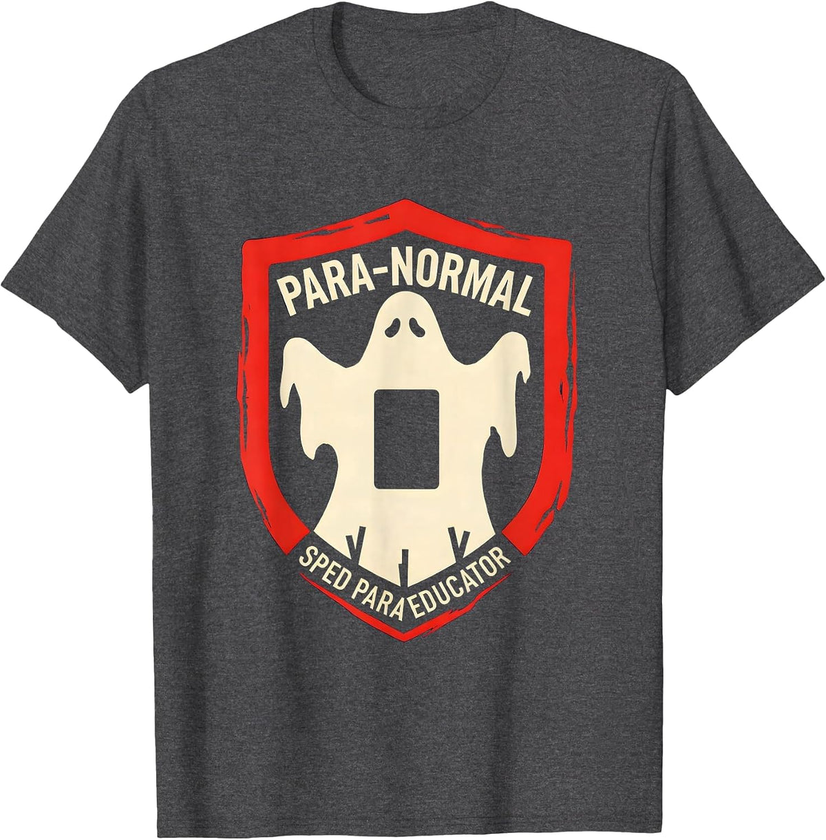 Para-Normal SPED Paraeducator Ghost Humor Halloween T-Shirt - Dark Heather Grey