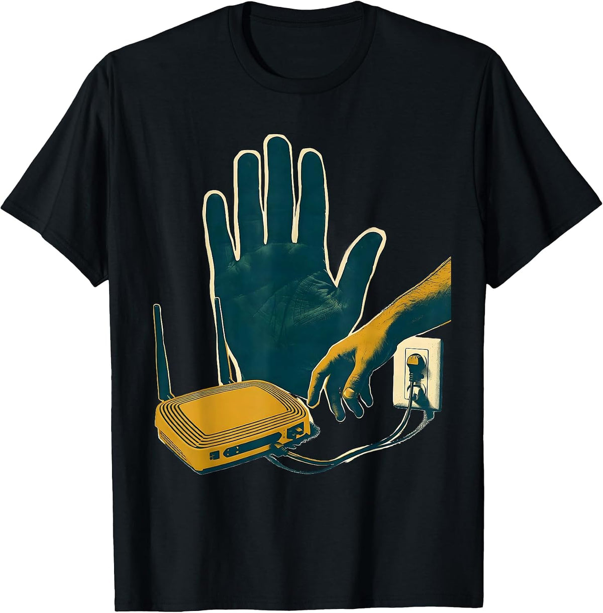 Men's Stop And Wait Tech Humor IT Support Gift T-Shirt - Black