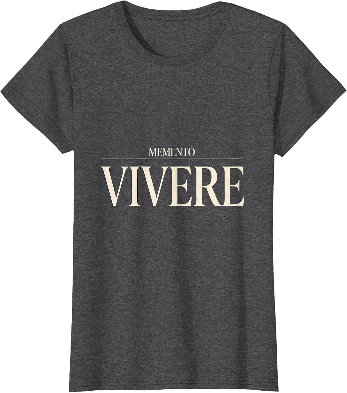 Women's Memento Vivere Stoic Philosophy Quote Marcus Aurelius Reader T-Shirt - Dark Heather Grey