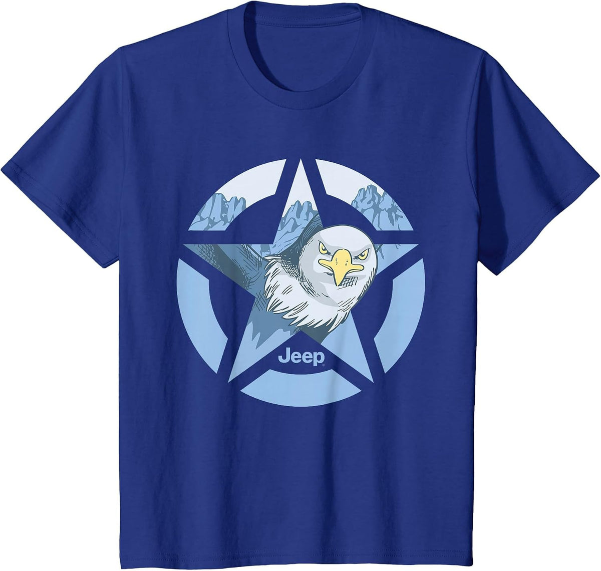 Jeep Star Eagle Officially Licensed T-Shirt - Royal Blue