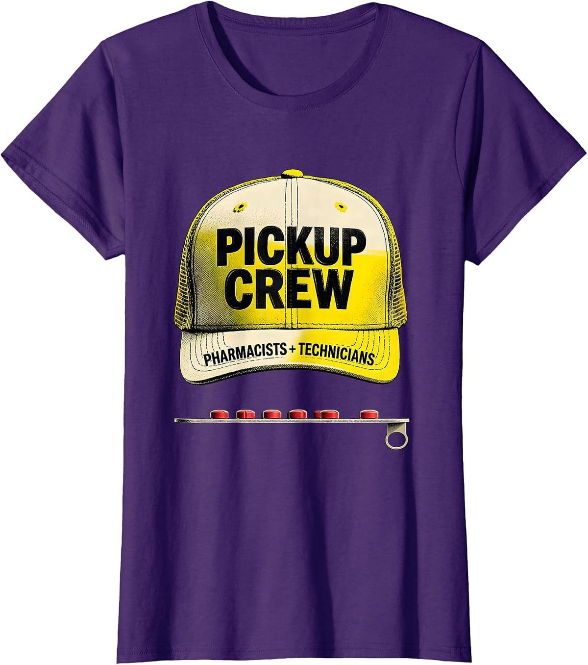 Women's Pharmacists + Technicians, Pickup Crew Funny Pharmacy Squad T-Shirt - Purple