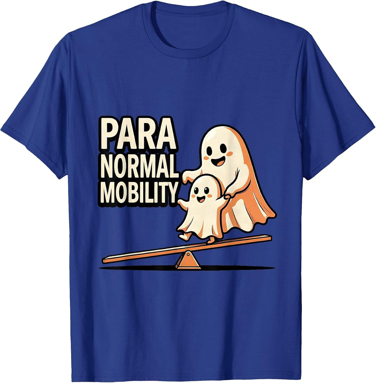 Men's Para Normal Mobility Funny Ghost Paraprofessional Halloween T-Shirt - Royal Blue