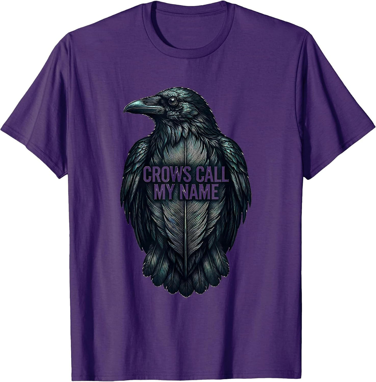 Men's Crows Call My Name Mystical Crow Design T-Shirt - Purple