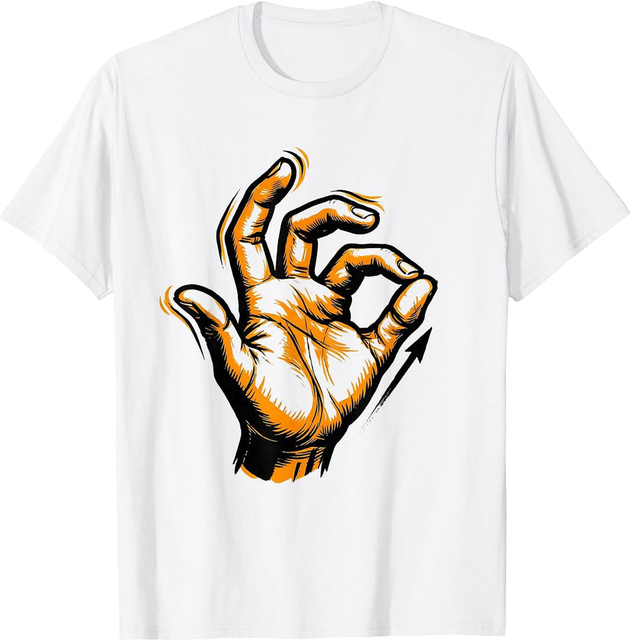 Men's Beckoning Hand Sign Language Awareness Teacher Gift T-Shirt - White